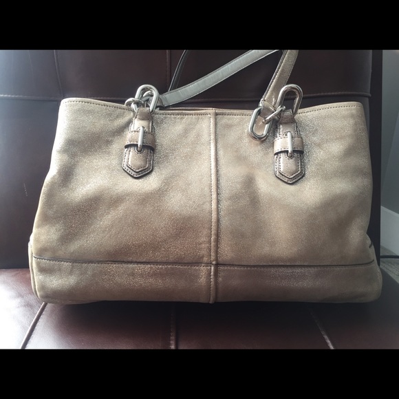 Coach Champagne Shimmer leather satchel - Picture 4 of 6